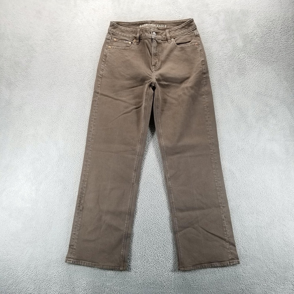 American Eagle Jeans‎ Womens 4 Brown High Rise Flare Relaxed Coffee
